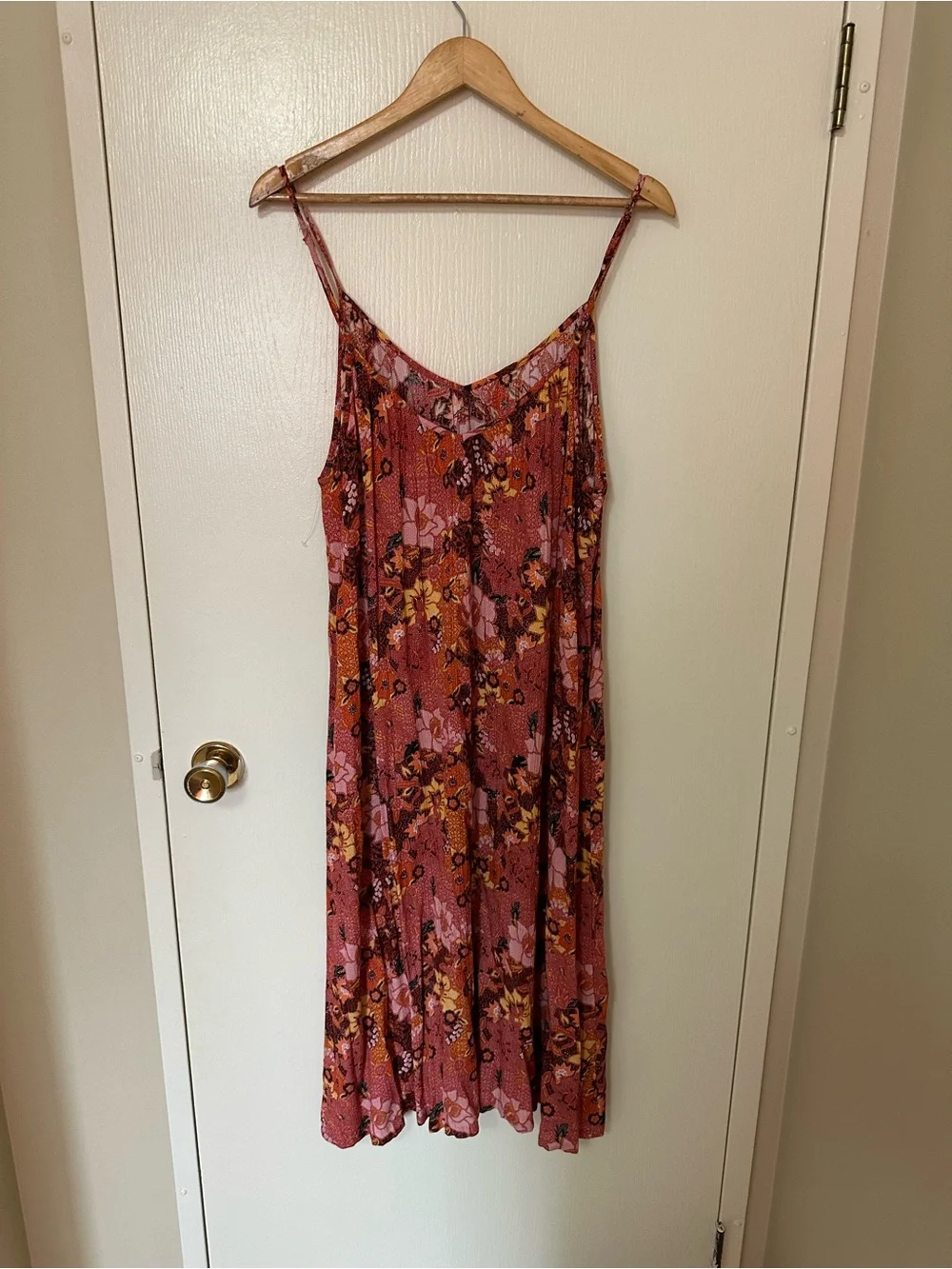 Floral Slip Midi Dress in Rust Pink - Picture 4 of 4